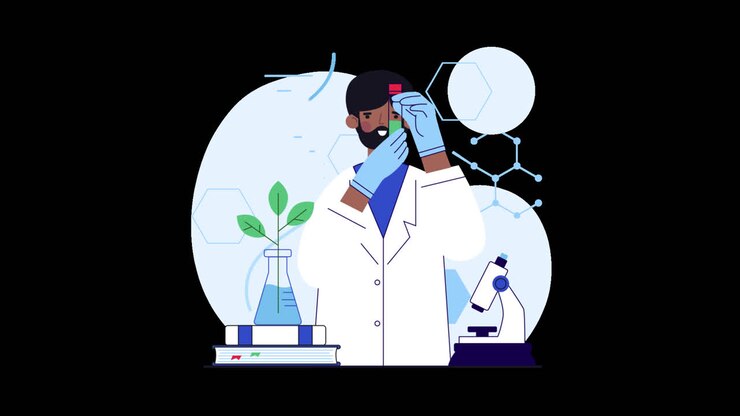 Scientist Conducting a Botanical Experiment