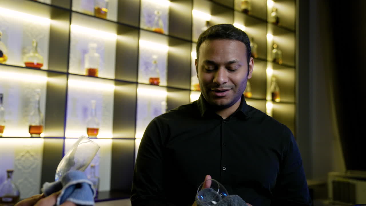 Bartender working in the pub