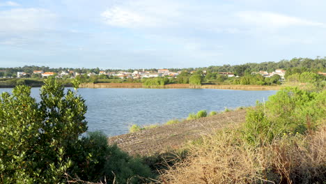 mittlere sicht, meereshochwasserschutzbecken vor dem dorf saint-trojan-les-bains, insel oleron, frankreich