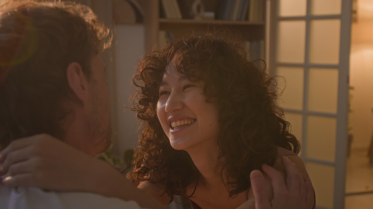 Affectionate couple in intimate setting