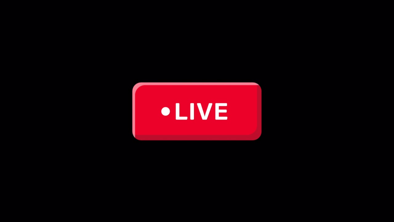 Blinkende rød Live-knap på sort baggrund
