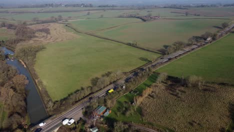 Fosse-Way-Roman-Road-And-Grand-Union-Canal-Junction-Aerial-Landscape