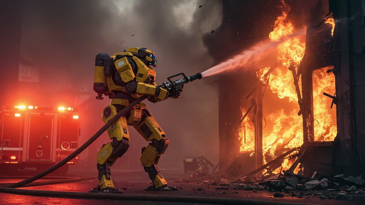A Firefighting Robot Utilizing Advanced Technology to Combat a Blaze in ...
