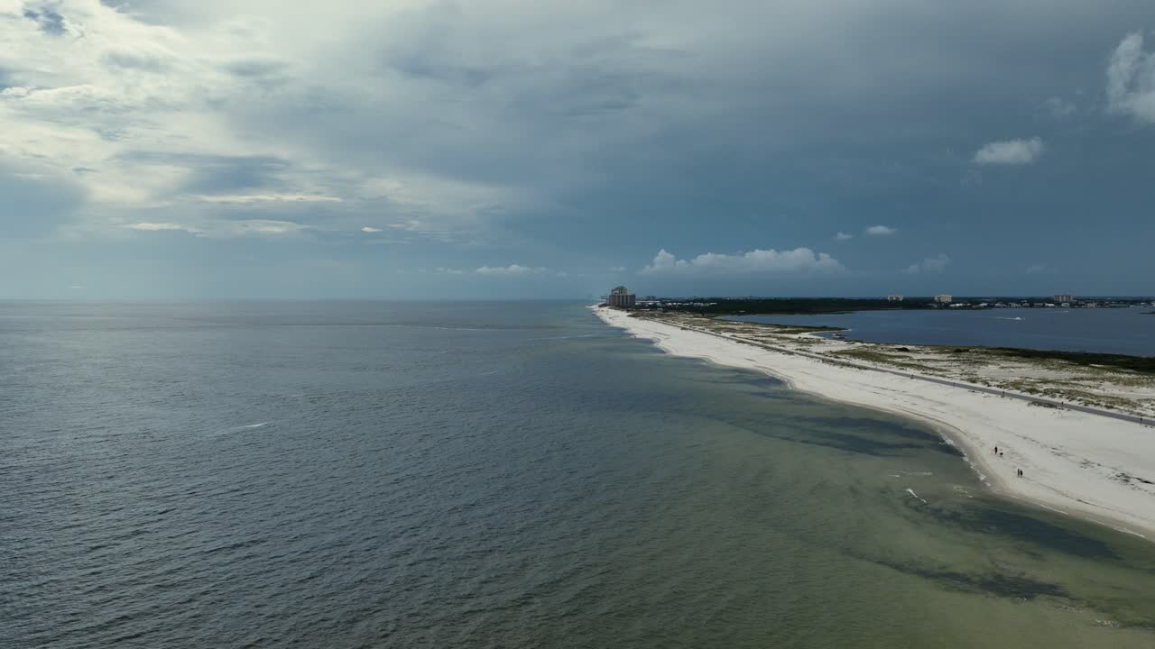 vista aérea de johnson beach en perdido key con gulfview