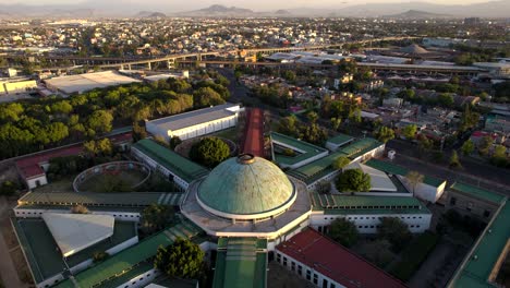 drone shot of core of historical prison at mexico city