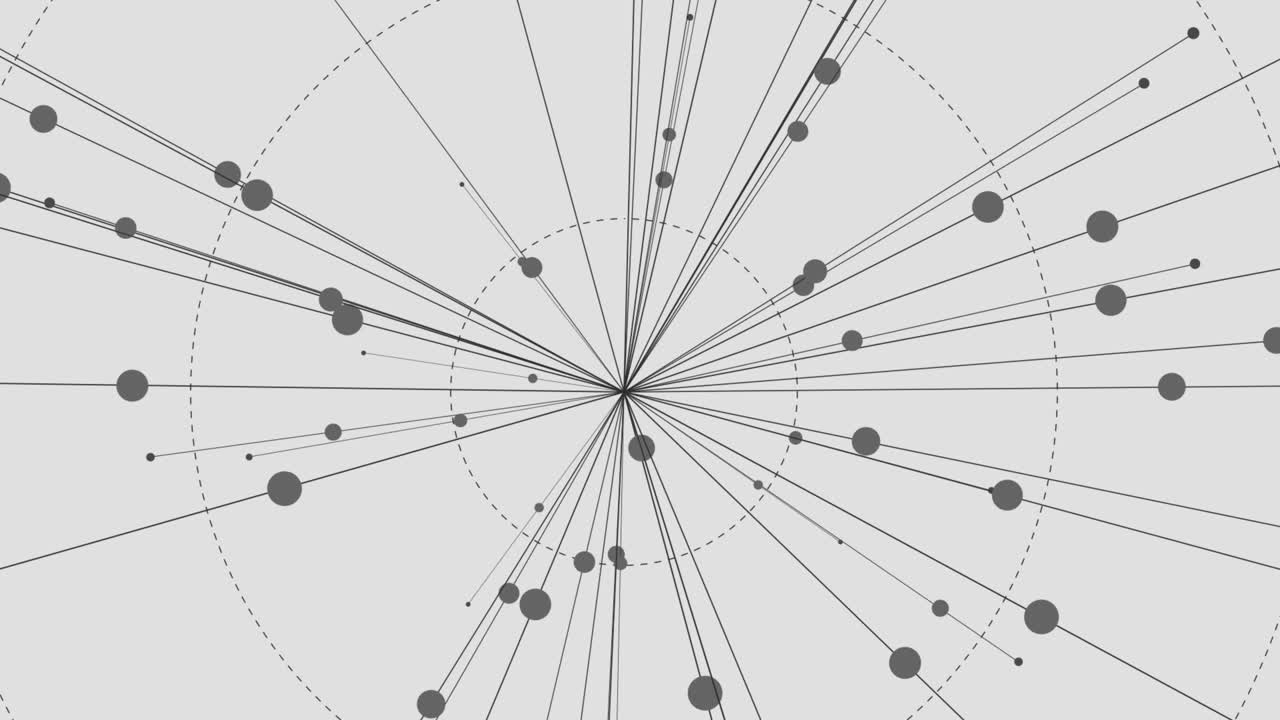 Abstract Network Animation with Radiating Lines and Pulsating Dots