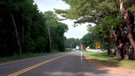 Driving-on-a-tree-lined-road