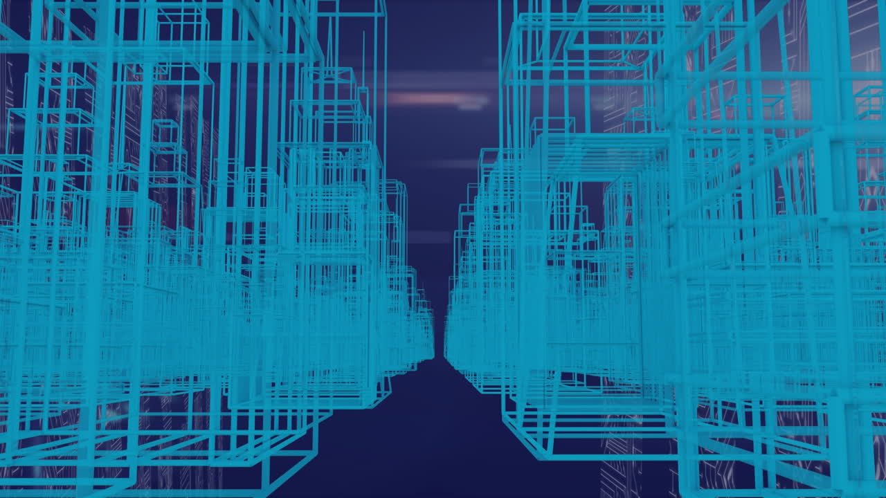 Animation of moving metaverse city