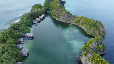 aerial captured in raja ampat in indonesia