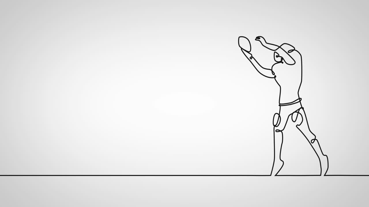 남자 럭비 선수 가  ⁇  배경 에 공 을 잡고 있는 그림 의 애니메이션