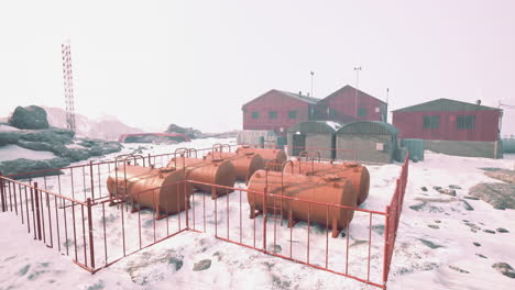 estación de investigación remota en la antártida
