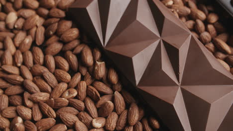 dark chocolate bar with almonds