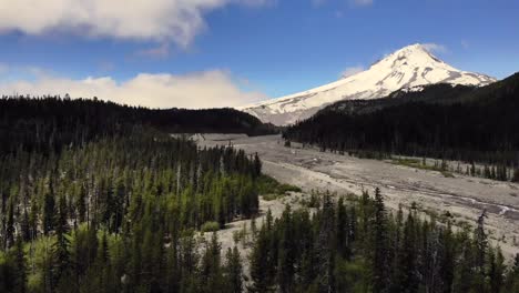 Aerial-Drone-Shot-of-Mt.-Hood,-Oregon-Wilderness