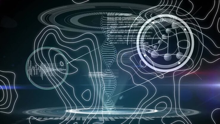 Animation of medical data processing over moving lines