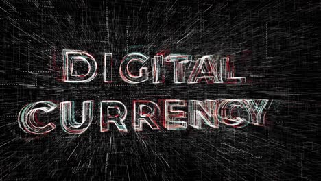 digital currency in 3d text template