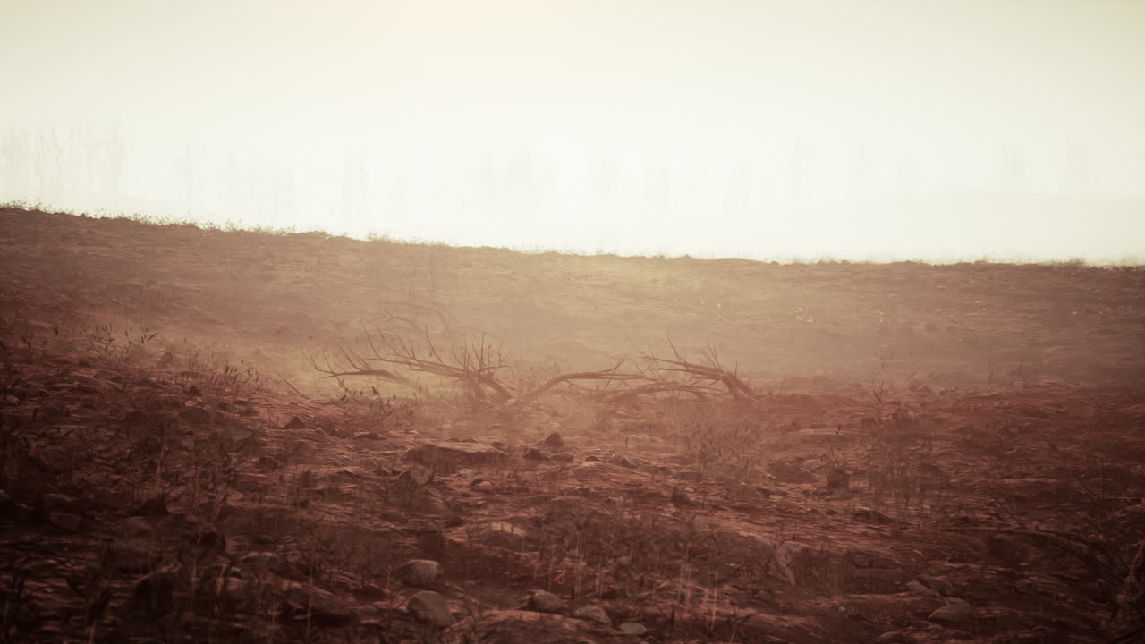 Eftervirkningerne af en skovbrand: Afbrændt jord og ødelagt landskab