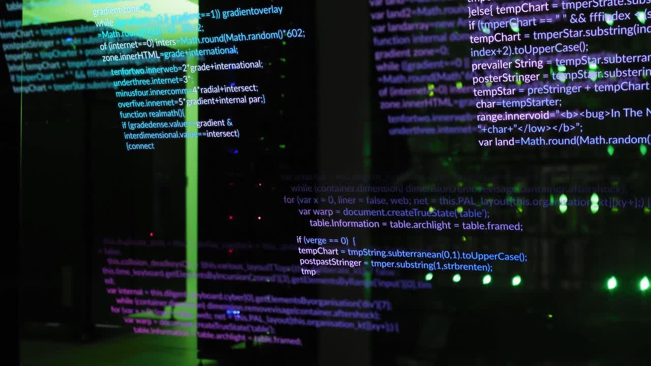 Animation of data processing over server room