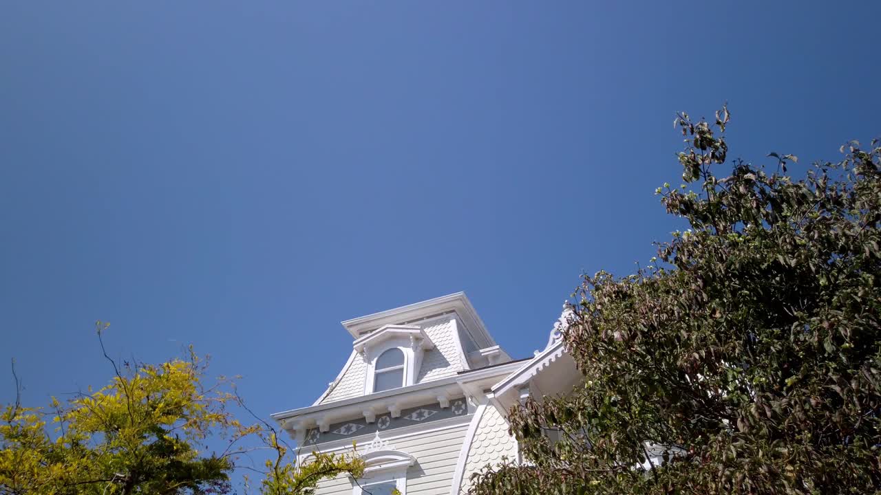 Cinematic view of a beautiful old house in Victoria BC