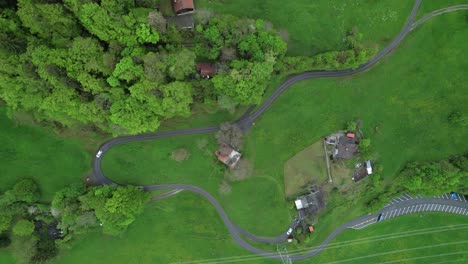 ghat alpine curves flzbach switzerland aerial