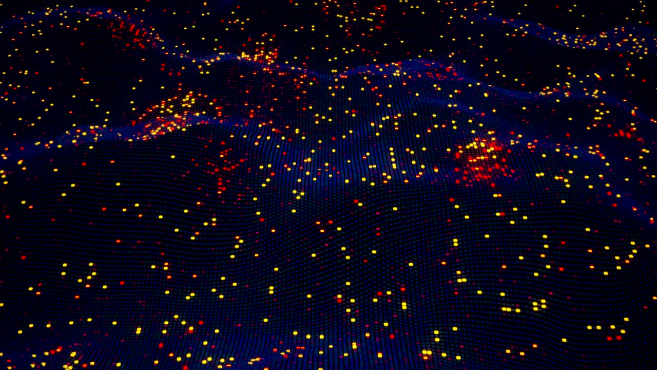 abstracto futurista brillante red neural virtual sin costuras animación en 3d