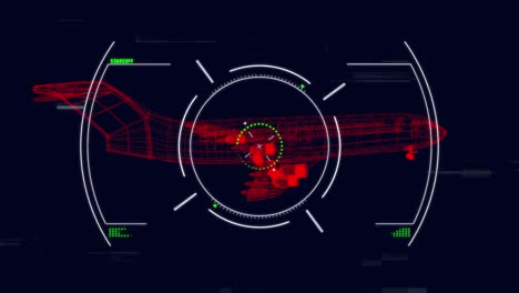 animación de un dibujo técnico 3d de un modelo de avión