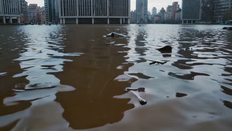 flooded city plaza