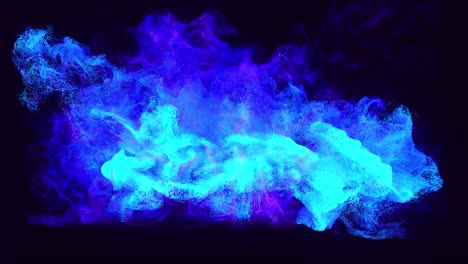 composición de año nuevo con luma matte como canal alfa, efecto de tinta. las partículas de brillo de colores se emiten bajo el agua y giran como tinta en el agua. fondo azul festivo.