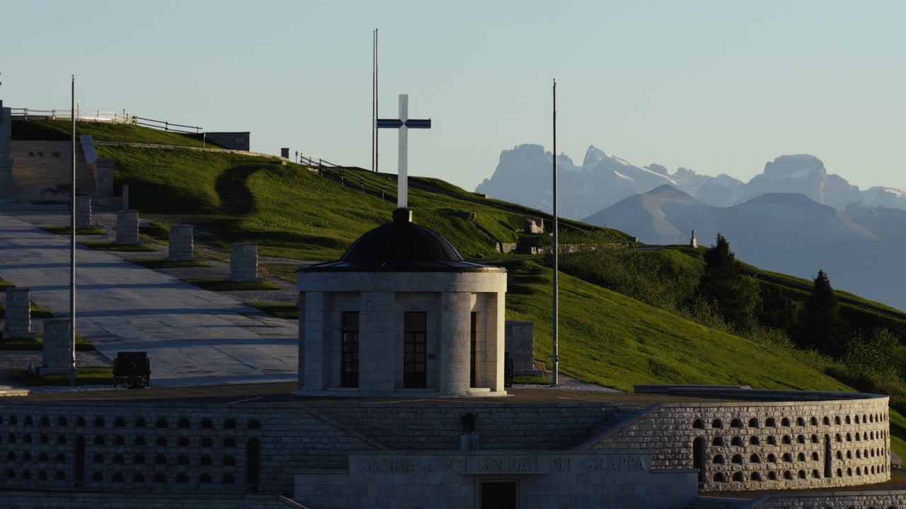 Scenic view of Cima Grappa memorial during peaceful sunset