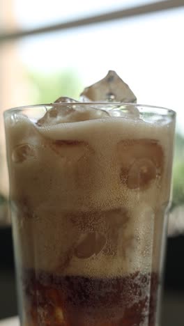 iced soda in a glass