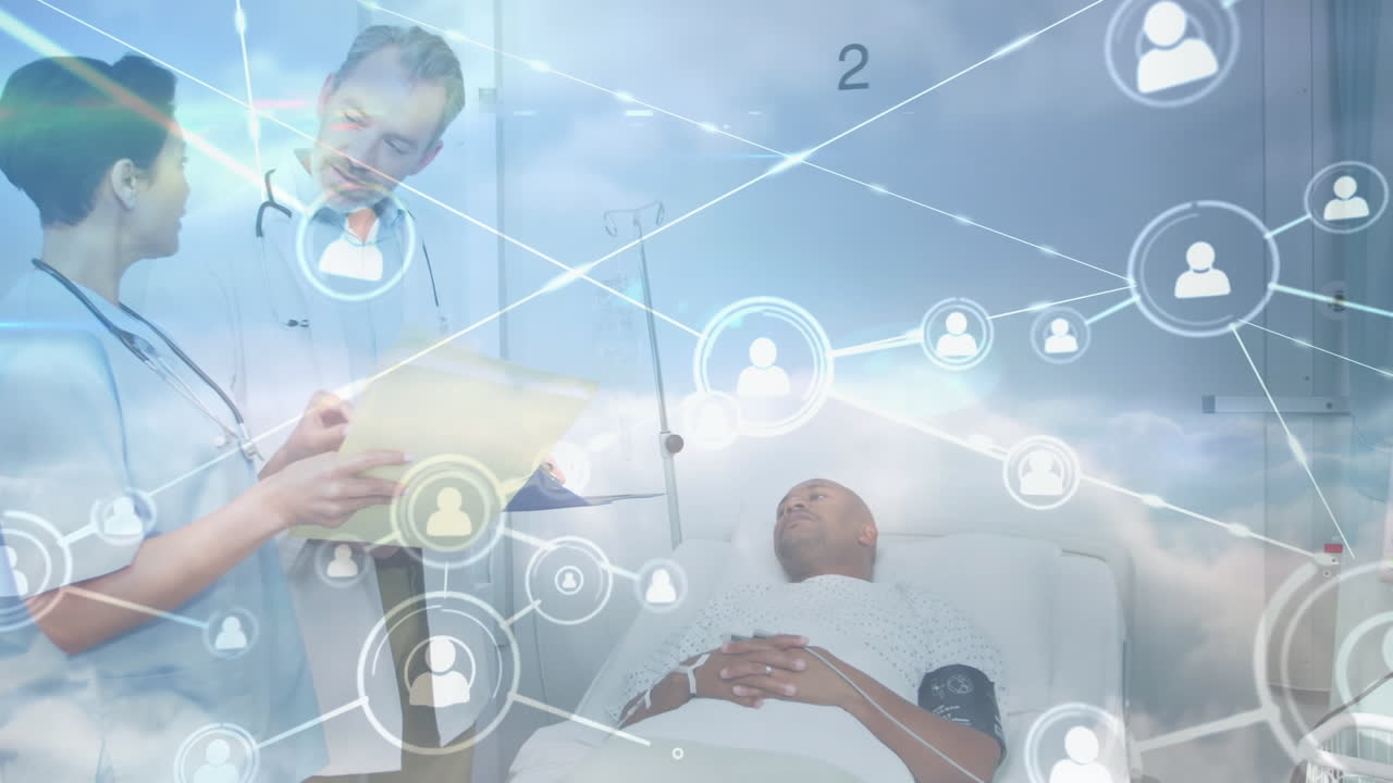 다양한 의사와 환자의 대화에 대한 데이터 처리 애니메이션