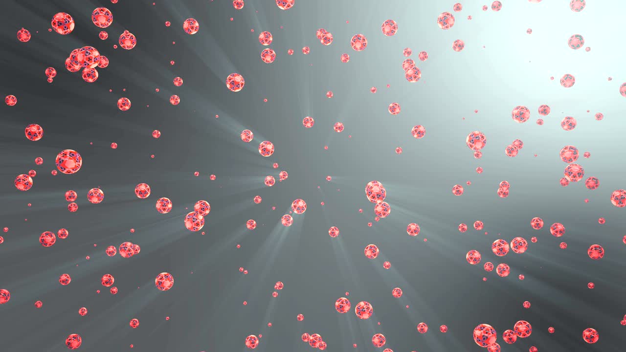 공기가 없는 공간에서 공의 3d 추상 애니메이션