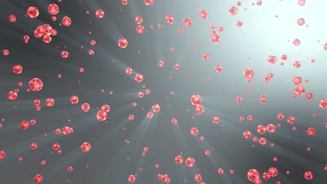 animación abstracta en 3d de bolas en un espacio sin aire