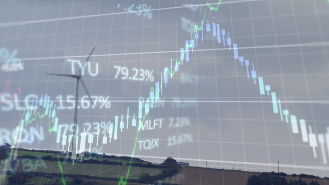 풍력 터빈의 애니메이션 및 데이터 처리