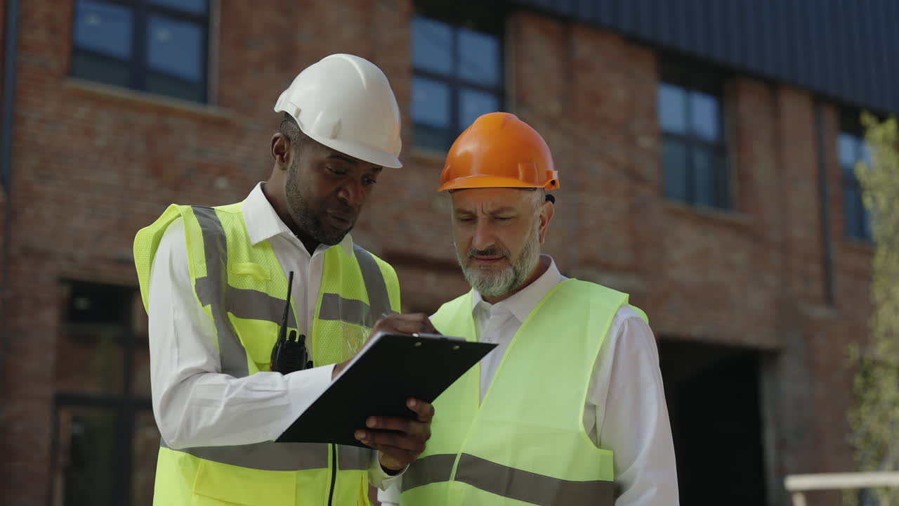 reunión en el sitio de construcción