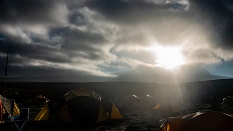 cinemagraph of a campsite on mount kilimanjaro