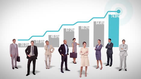 Equipo-De-Negocios-De-Pie-Contra-El-Gráfico-Rentable