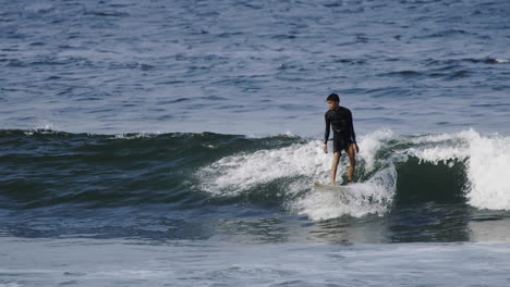 surfing on a wave