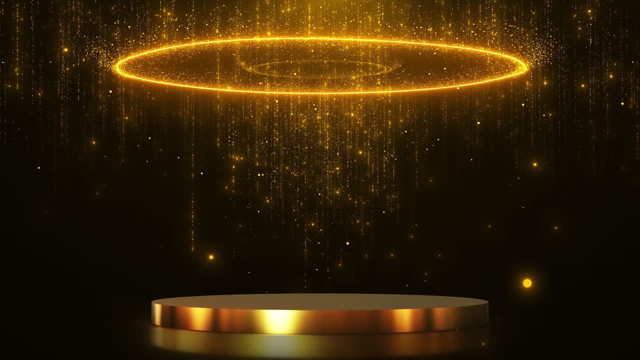 Gold podium for product presentation abstract empty golden award platform stage background golden