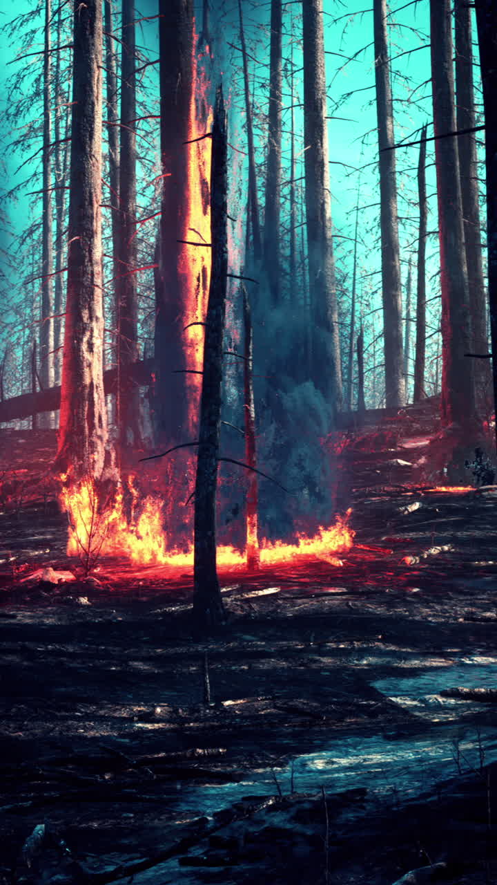 incendio forestal en un bosque