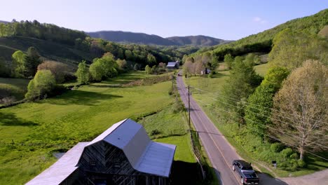 aerial pullout rural farm near bethel nc, north carolina