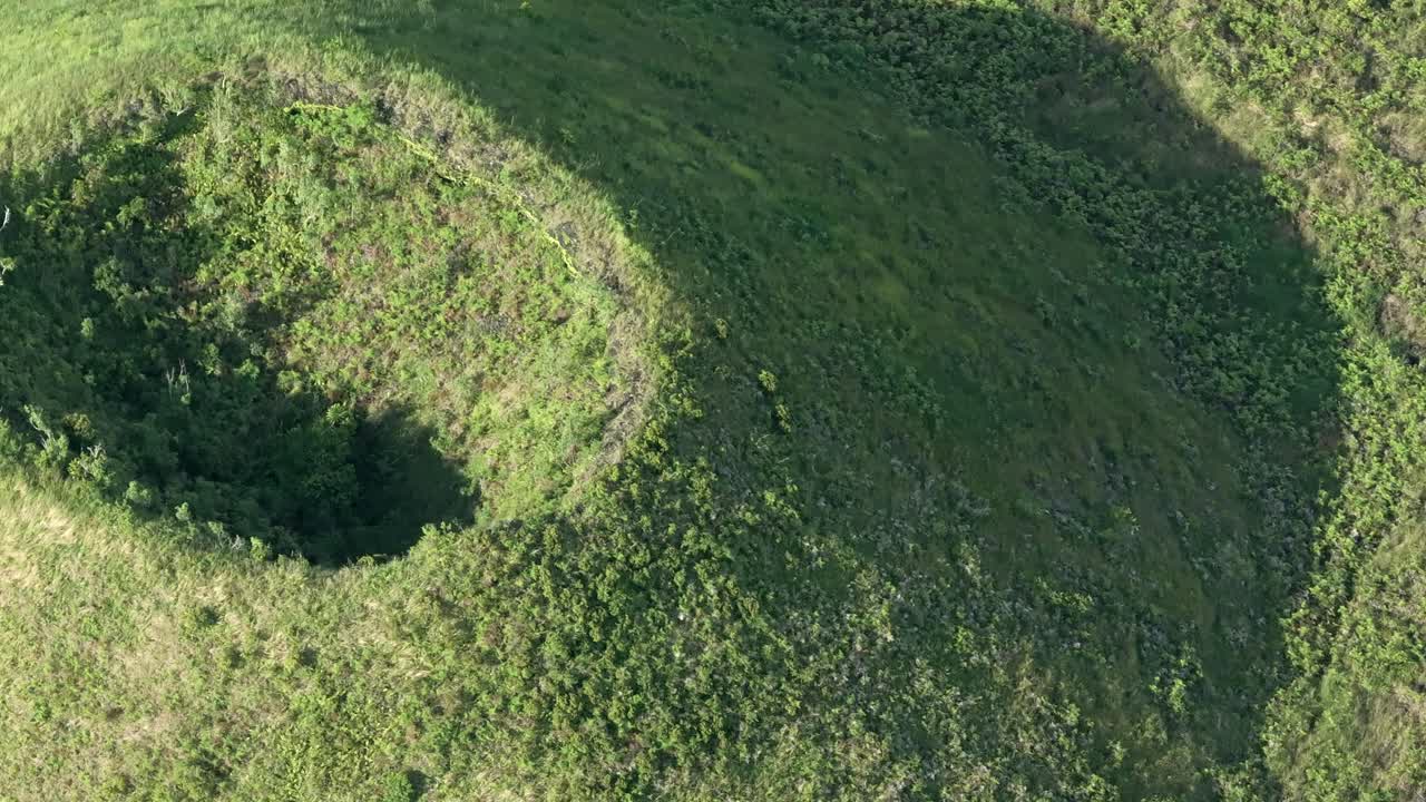 Comoros - Grande Comore - Diboini - panoramic detail of a very small crater
