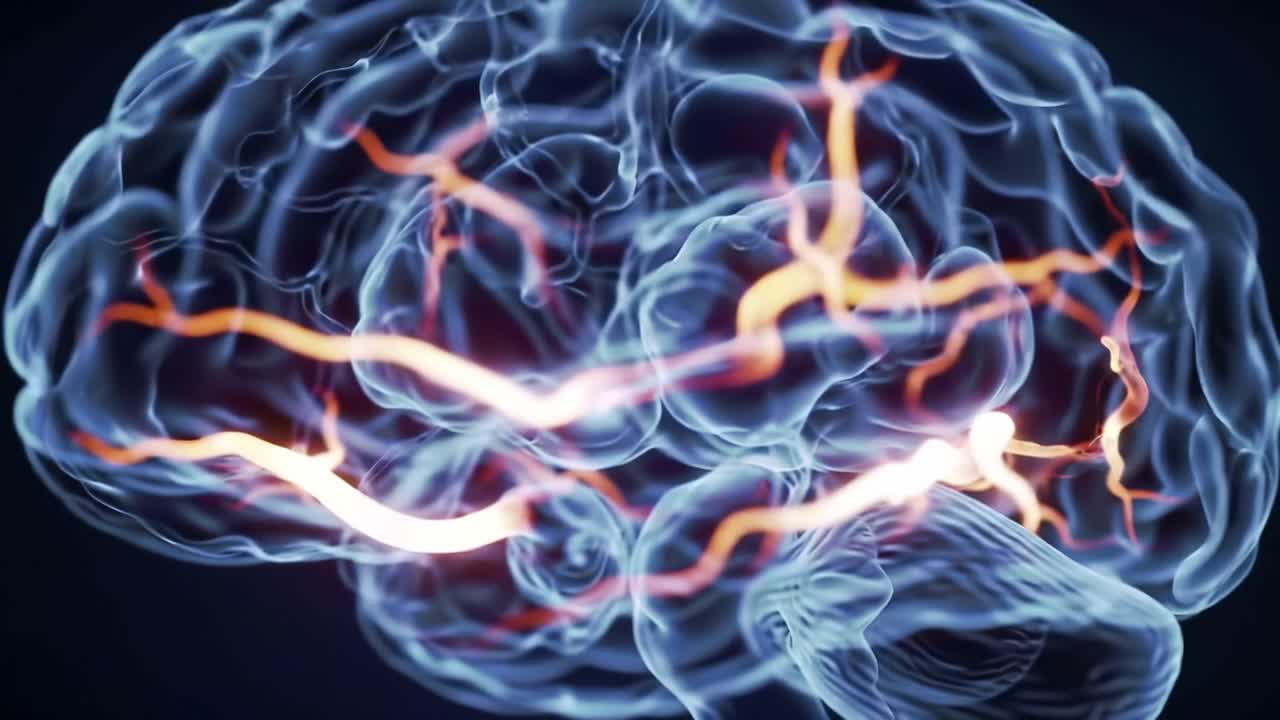 3D Illustration of Brain's Blood Vessels