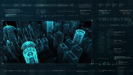 Futuristische-Holografische-Stadt-Digital-Generierte-Bild-Virtual-Reality-Matrix-Partikel-In-Cyberspace-Hintergrundumgebung-Mit-5g-Symbol-Digitaler-Drahtloser-Hochgeschwindigkeits-fünfte-Innovative-Generation