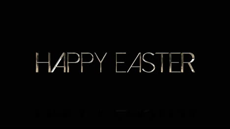 modern minimalistic happy easter golden outlined words on black background