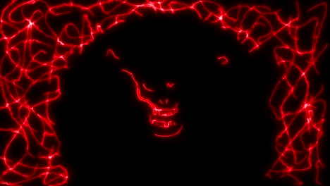 red devil skull in flame and stylized gates to hell with greeting text. welcome to hell