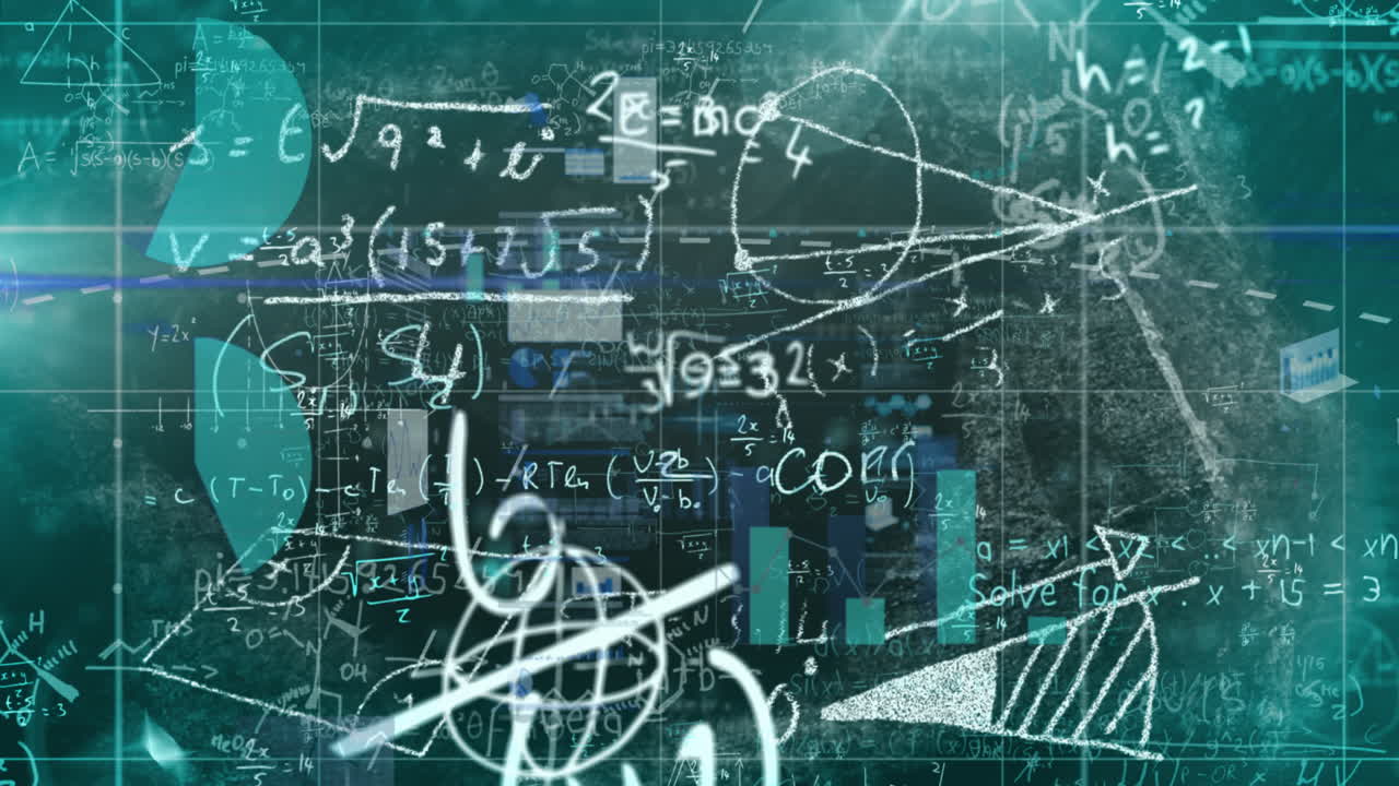 Animation of mathematical equations, data processing and statistics
