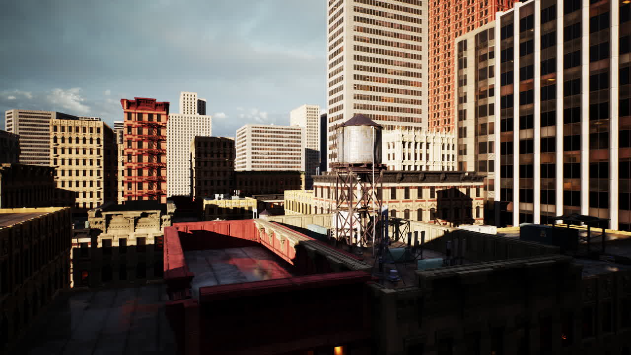 지붕에서 도시 풍경