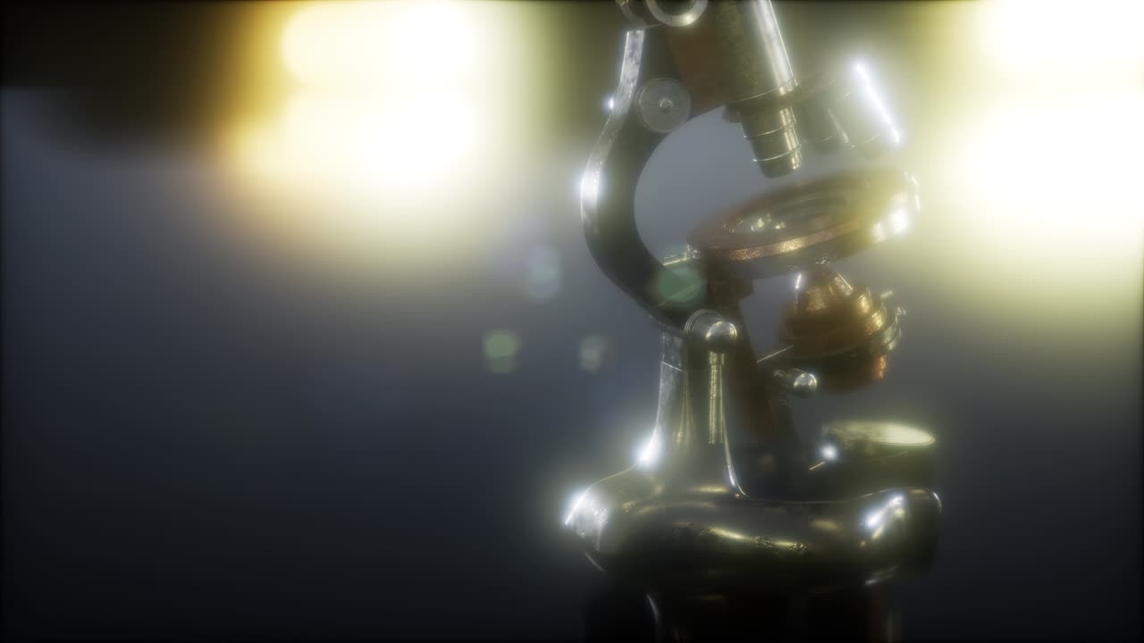 viejo microscopio de laboratorio científico retro