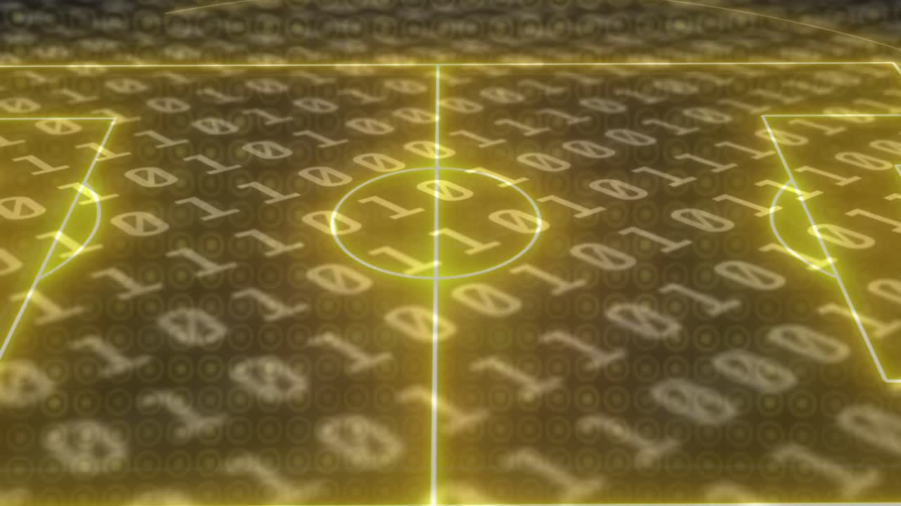 바이너리 코딩을 통해 네온 스포츠 경기장의 애니메이션