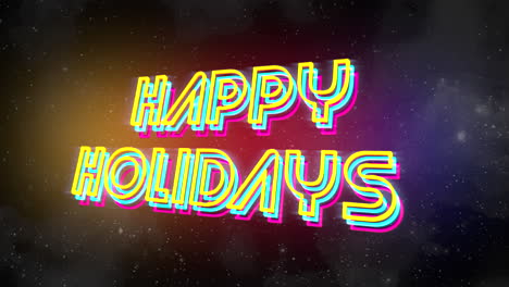 felices fiestas con estrellas y nubes en galaxia